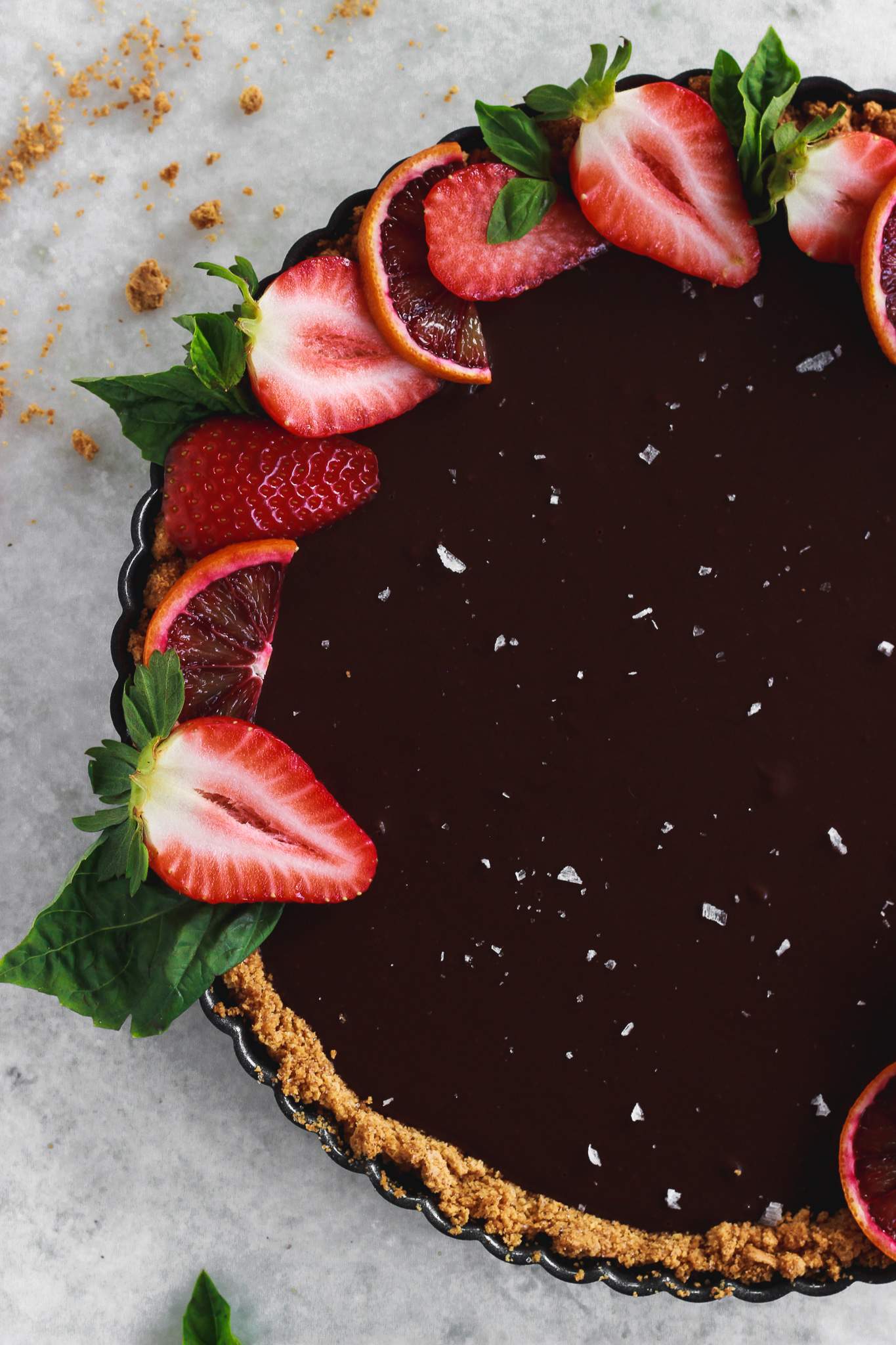 Chocolate Ganache Tart Vegan Frosting & Fettuccine