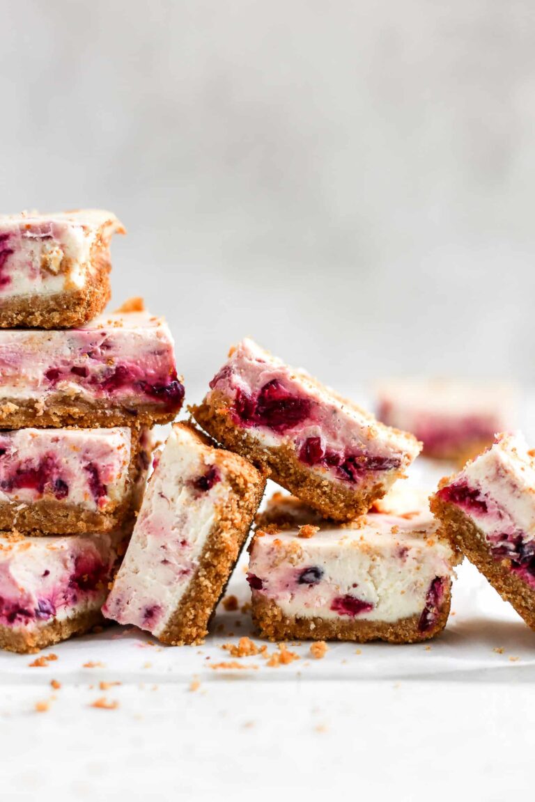 Easy Cranberry Cheesecake Bars - Frosting and Fettuccine