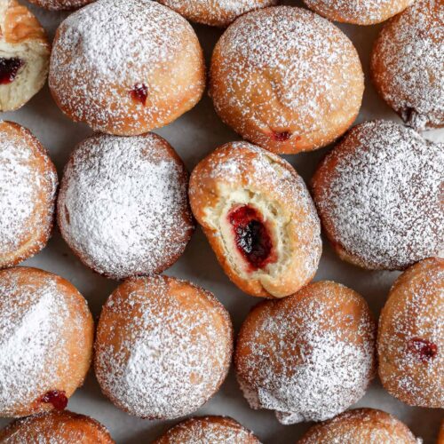 Super Fluffy Hanukkah Jelly Donuts Frosting and Fettuccine
