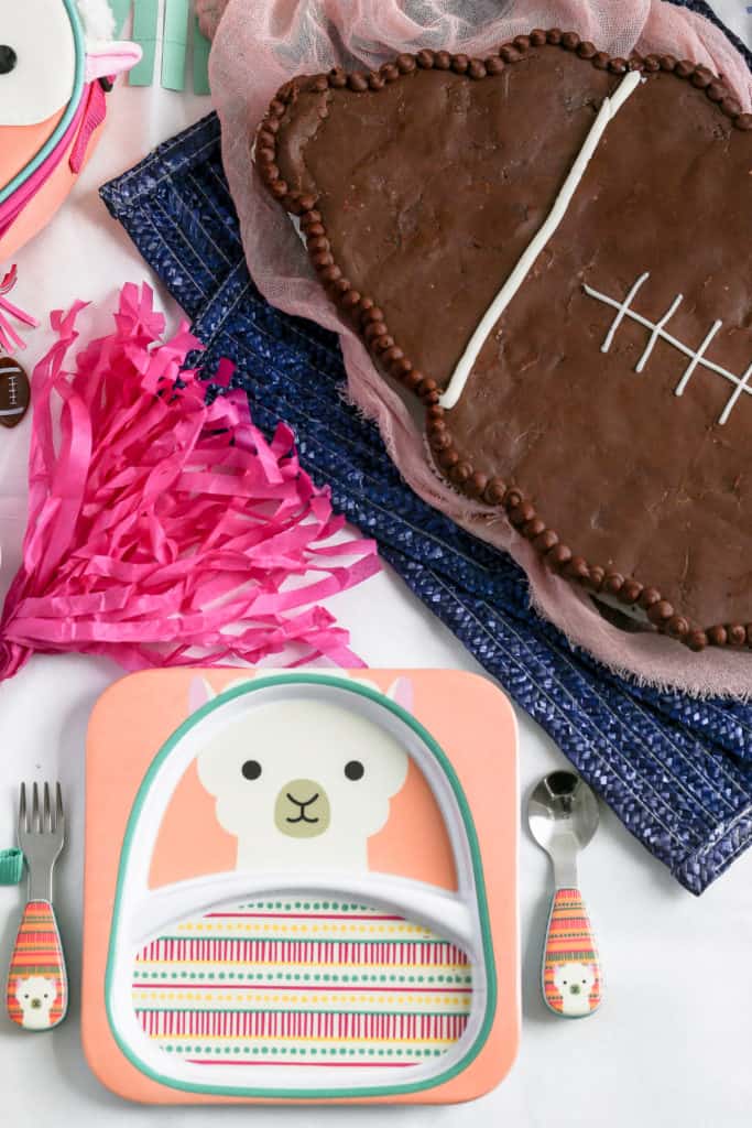 A diy pull apart cupcake cake in the shape of a football