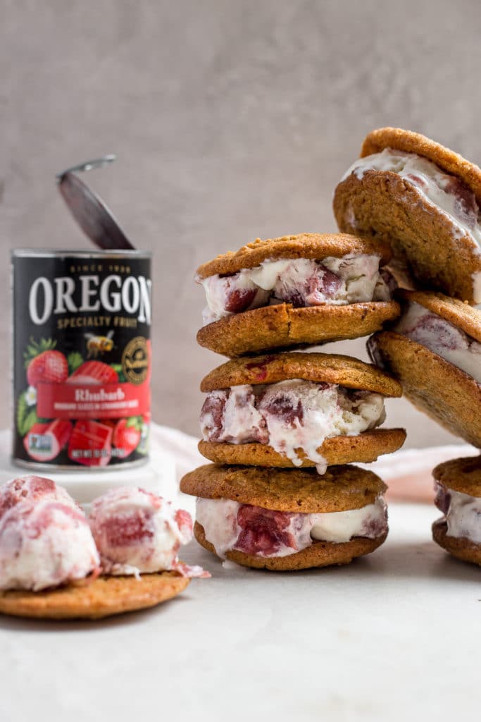 ice cream sandwiches stacked on top of each other.