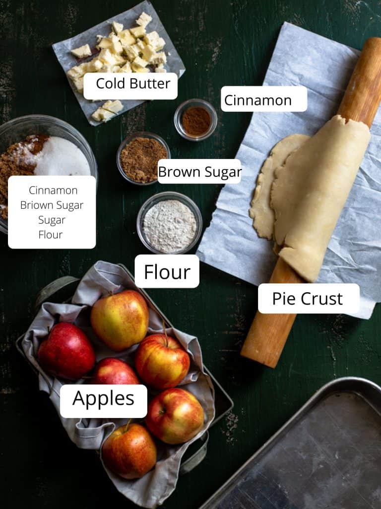 Ingredients for apple pie bar recipe