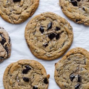 coffee cookies on a piece of parchment paper