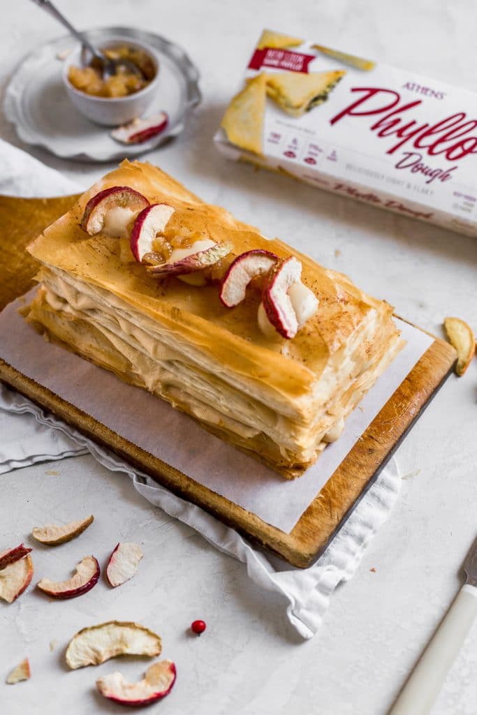 Easy Napoleon Dessert with Caramel Filling Frosting and Fettuccine