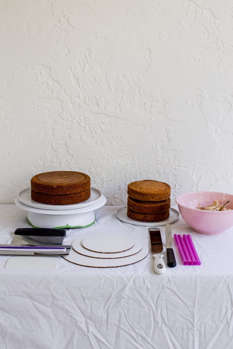 How to Bake & Stack a Two Tier Cake Frosting and Fettuccine