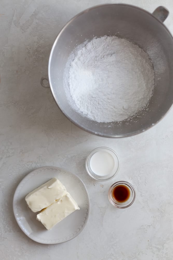 ingredients for a classic american buttercream recipe