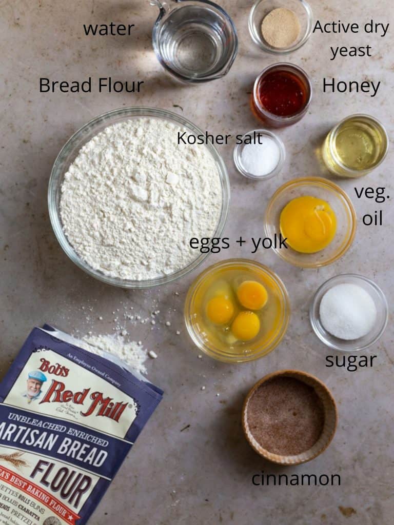 Ingredients for challah