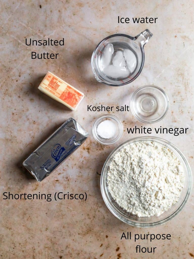 ingredients for a flaky pie crust