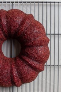 a perfectly released bundt cake on a wire rack