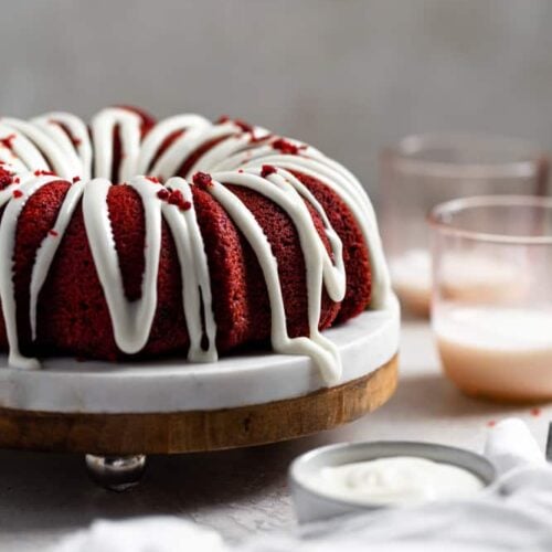 The Best Red Velvet Bundt Cake with Cream Cheese Glaze - Cake by