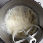 Butter oil and sugar creamed together in a mixing bowl