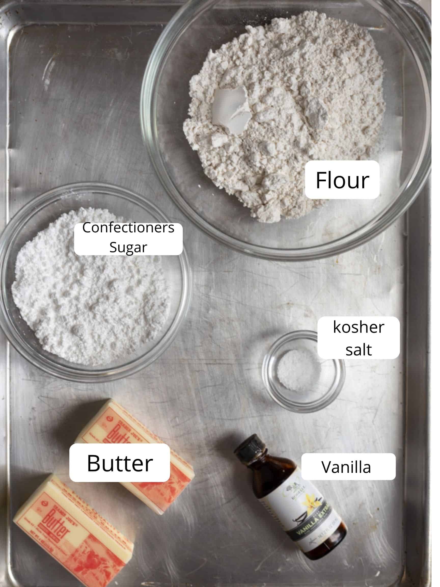Ingredients for lemon meringue cookies