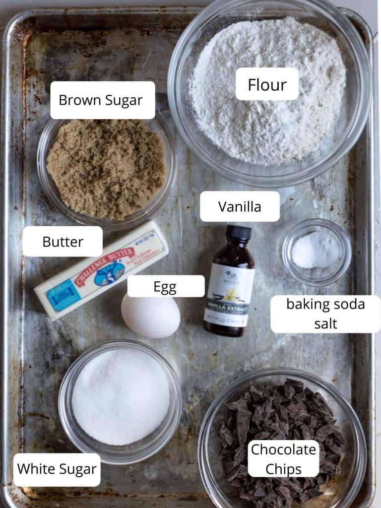 Ingredients for a skillet cookie