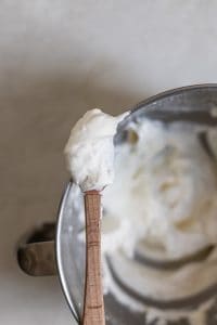 A mini spatula holding up whipped cream