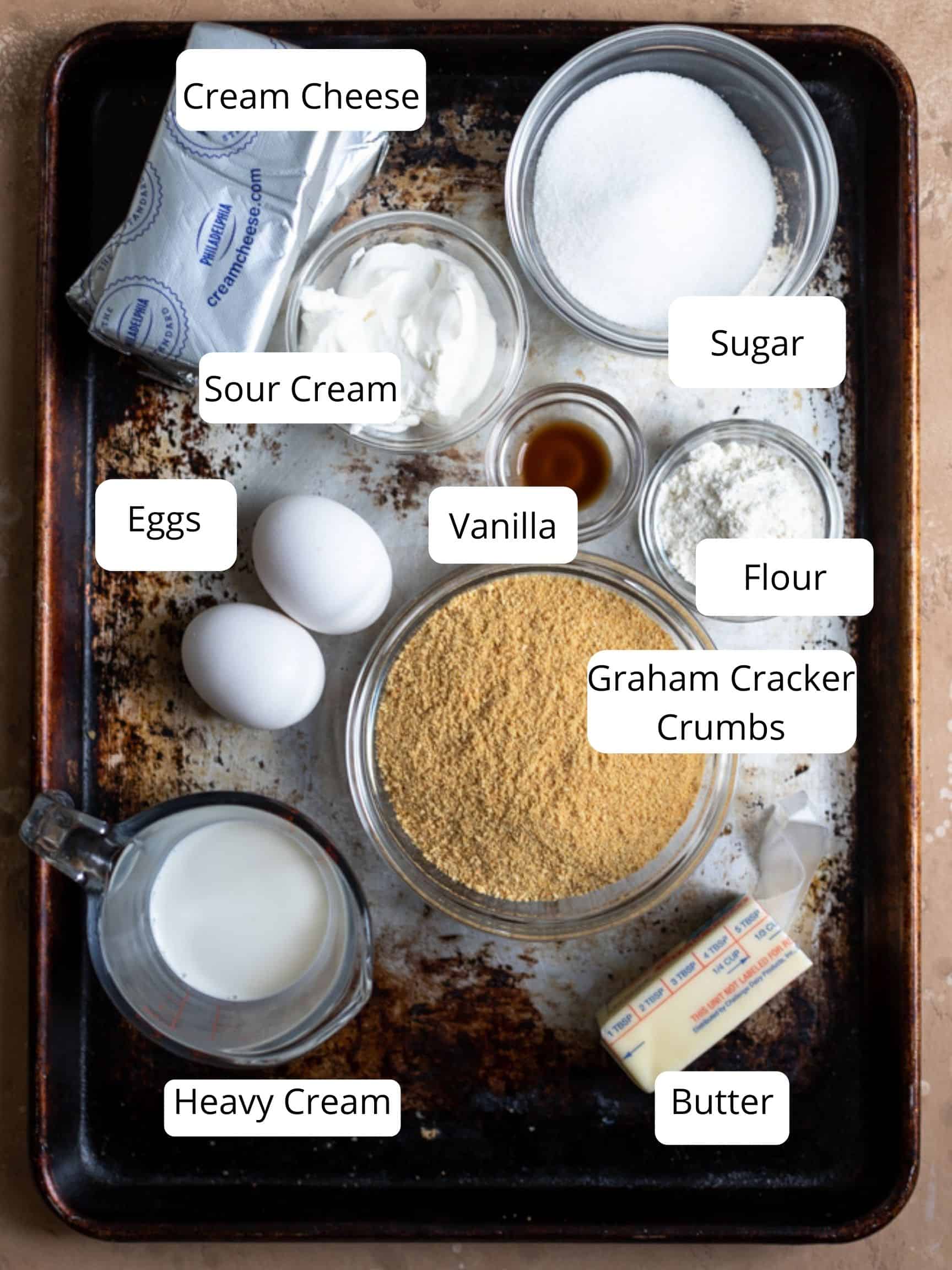 Ingredients for mini cheesecake bites