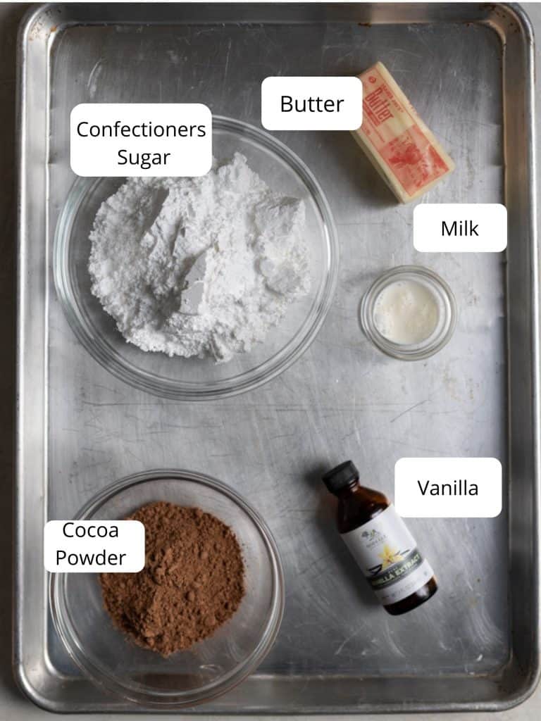 Ingredients for the chocolate buttercream 