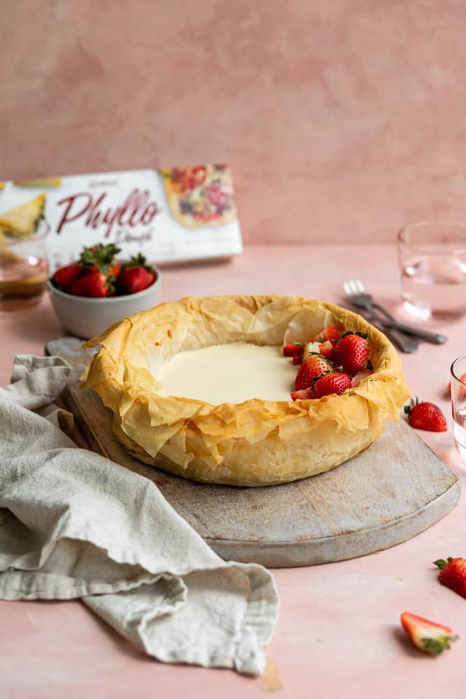 Strawberry Cheesecake with Phyllo Dough Crust