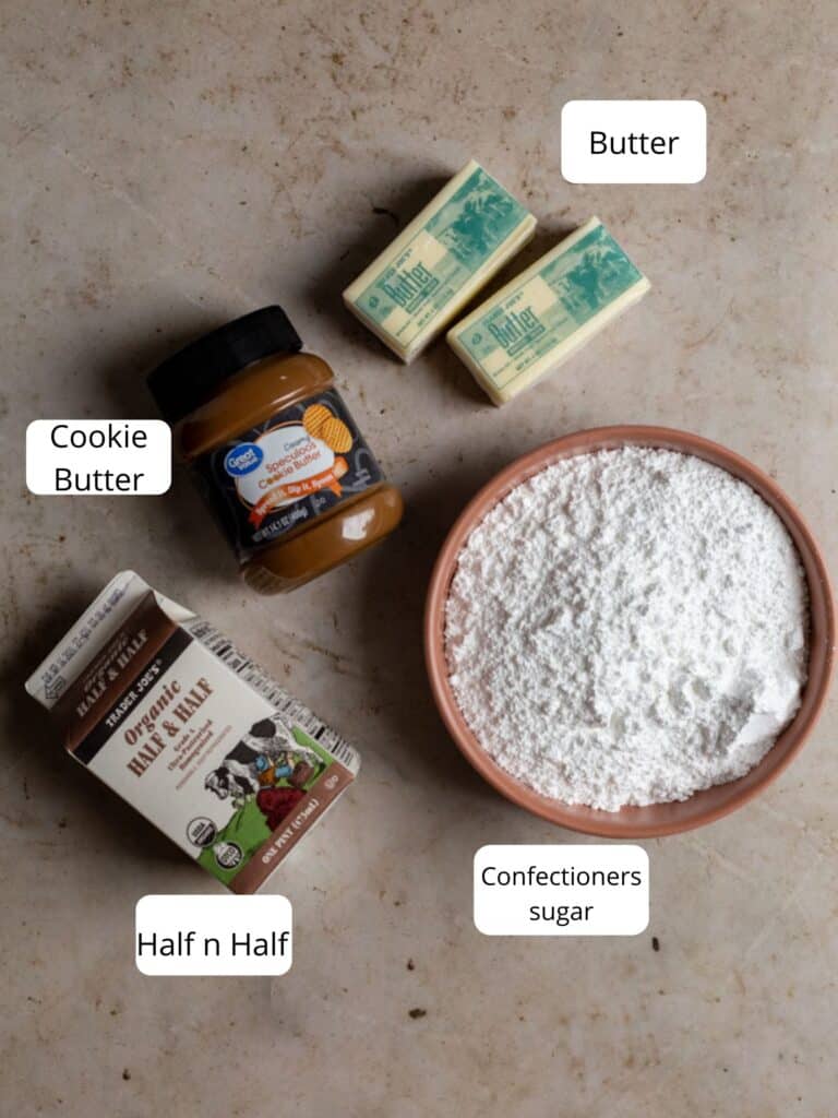 Ingredients for cookie butter buttercream
