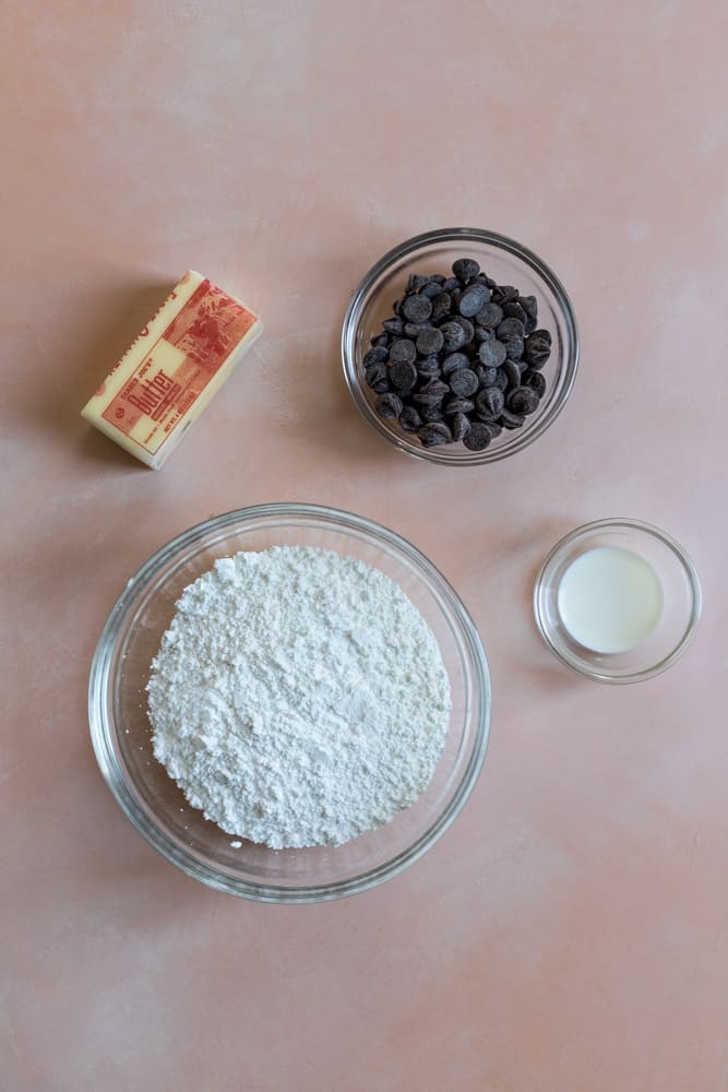 Ingredients for small batch chocolate buttercream