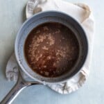 Melted butter, brown sugar, and cinnamon in a pot