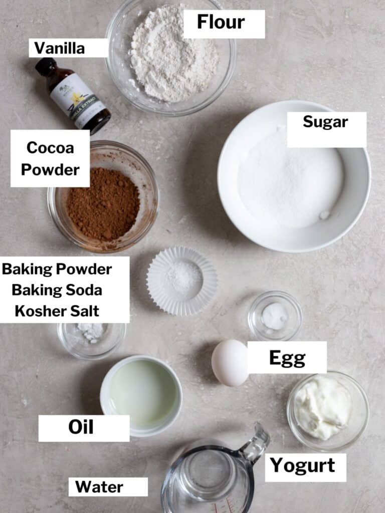 ingredients needed for mini chocolate cupcakes 