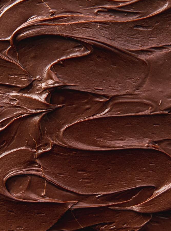 Swirls of chocolate frosting