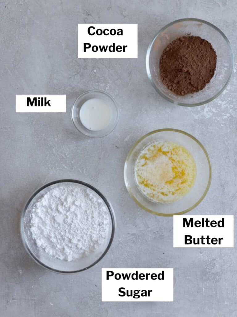 Ingredients for brownie frosting.