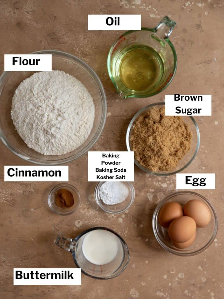 Ingredients for coffee cake muffins. 