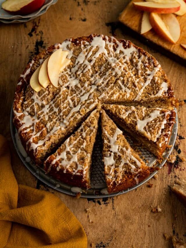 Glazed Apple Coffee Cake with Streusel Topping