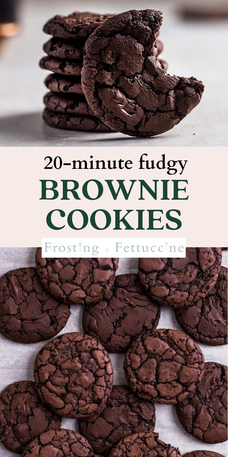Pinterest image for Chocolate brownie cookie recipe.