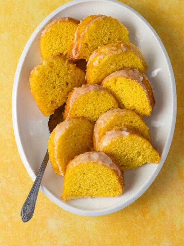 Easy Lemon Pudding Cake Recipe with Glaze Frosting & Fettuccine