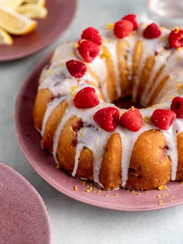 Glazed Lemon Raspberry Bundt Cake Frosting & Fettuccine