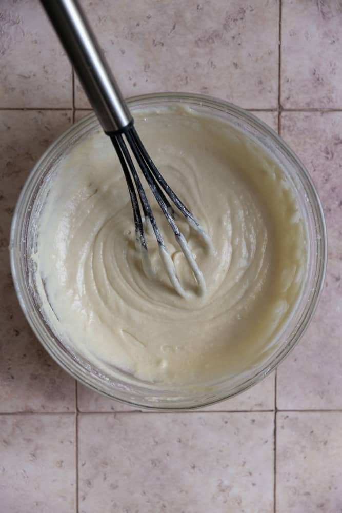 Vanilla batter for marble cupcakes.
