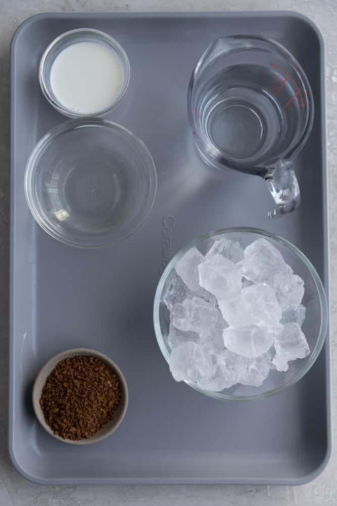Ingredients for instant iced coffee.