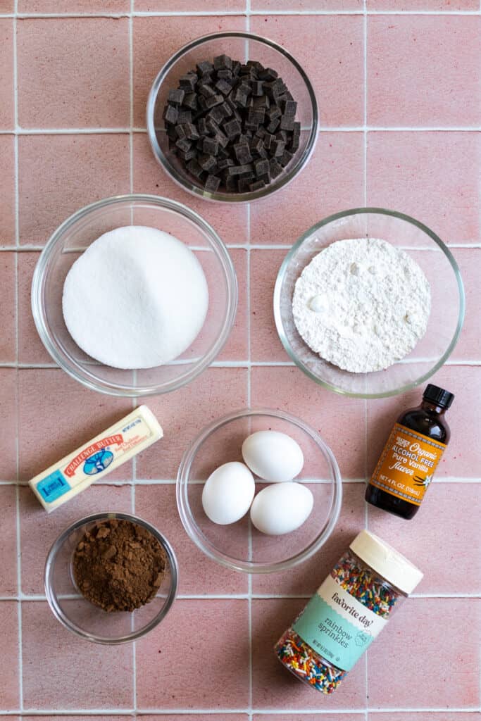 Ingredients for birthday brownies.