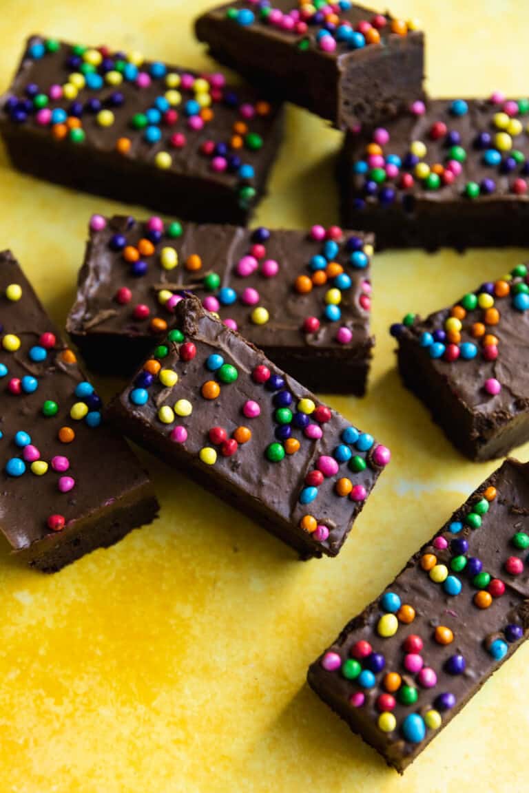 Fudgy Homemade Cosmic Brownies Frosting and Fettuccine