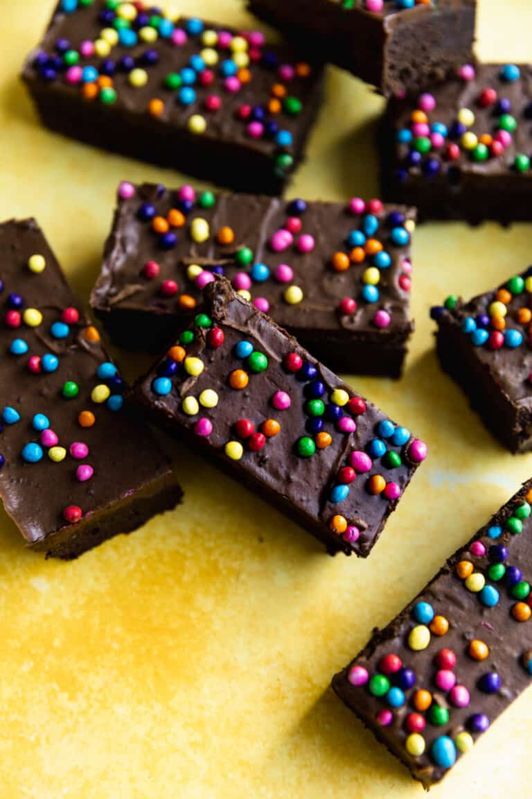 Fudgy Homemade Cosmic Brownies Frosting and Fettuccine