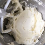 Creamed sugar and butter in mixing bowl.