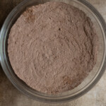 Dry ingredients for a chocolate cake.