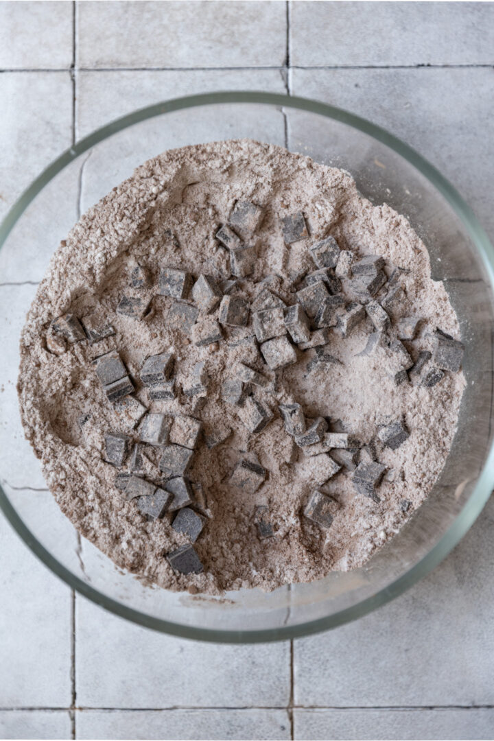Dry ingredients for s'mores muffins. 