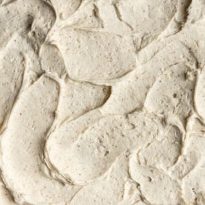 Swirls of brown butter on a cake.