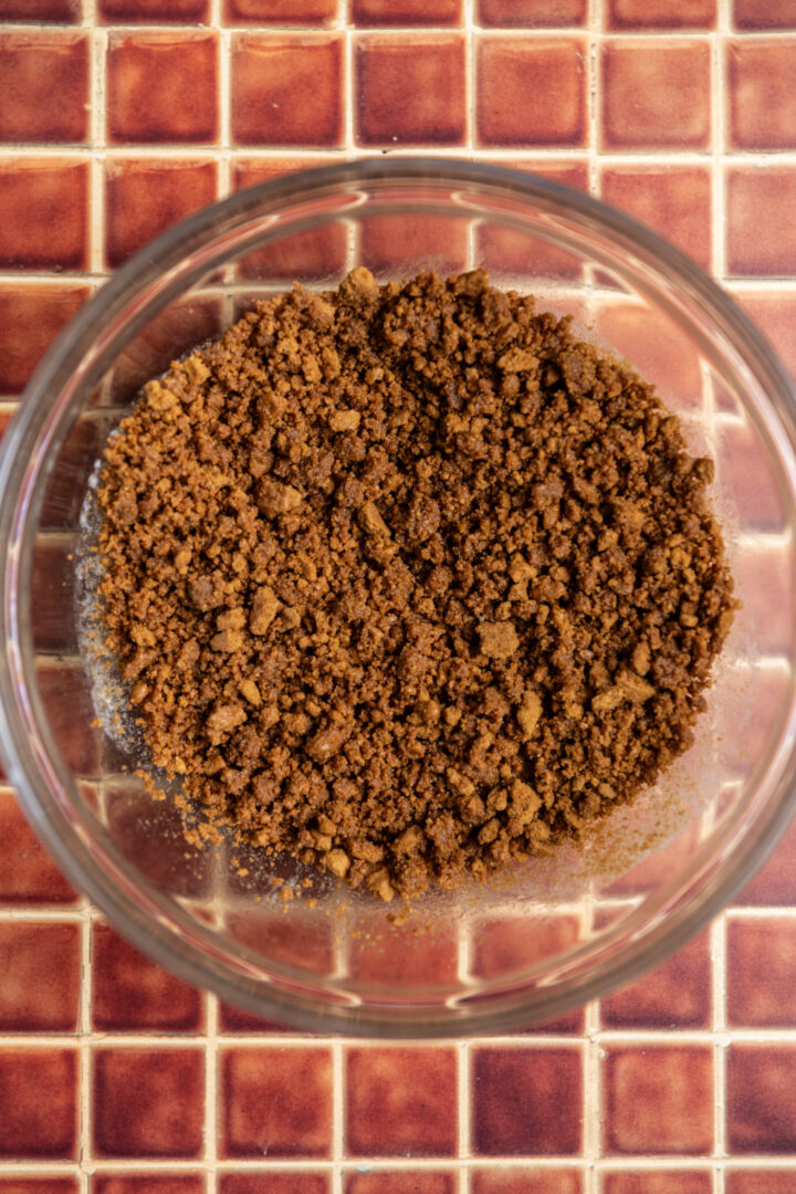 Cookie butter cookies crushed up into crumbs.