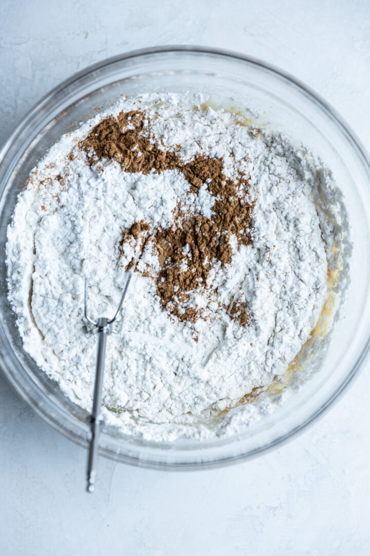 Dry ingredients in bowl.