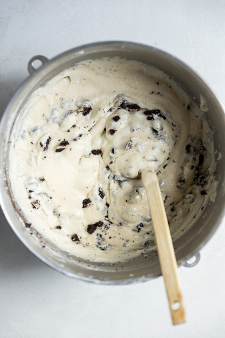 Cookies and cream cake batter.